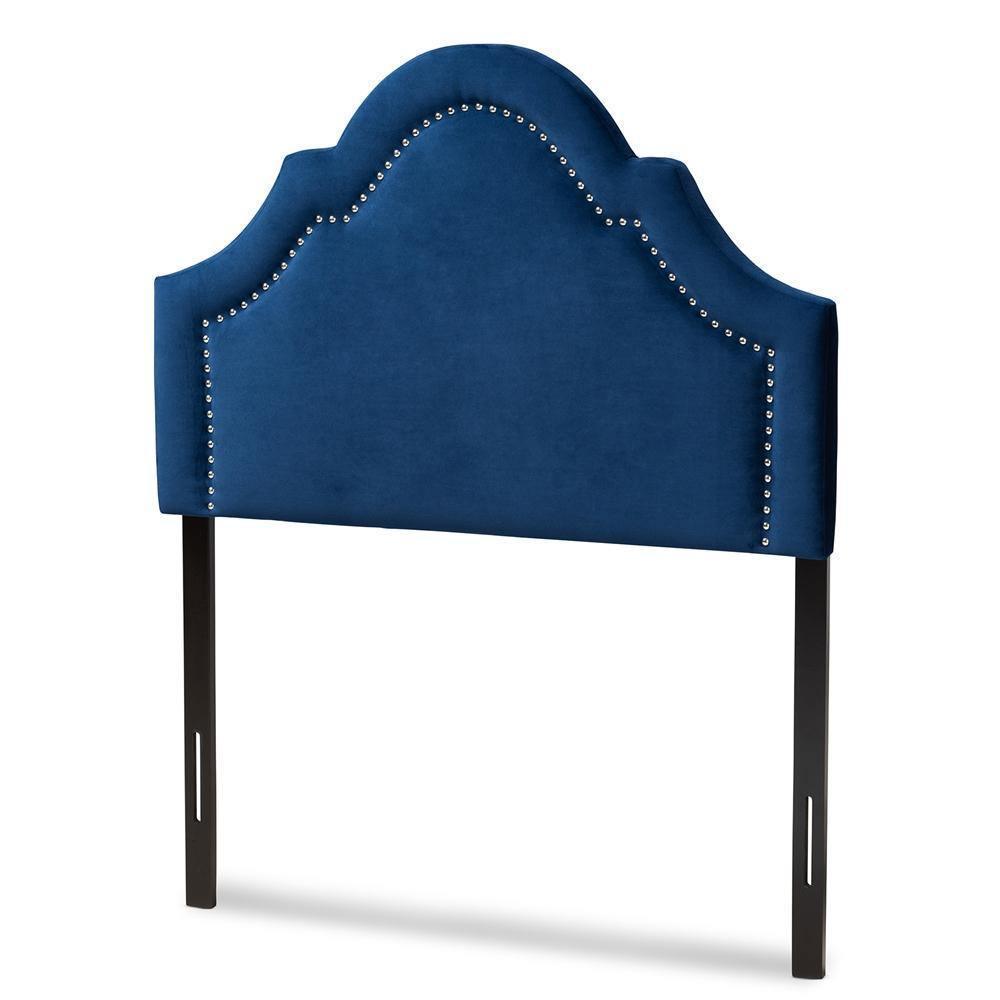 Rita Modern and Contemporary Navy Blue Velvet Fabric Upholstered Twin Size Headboard FredCo