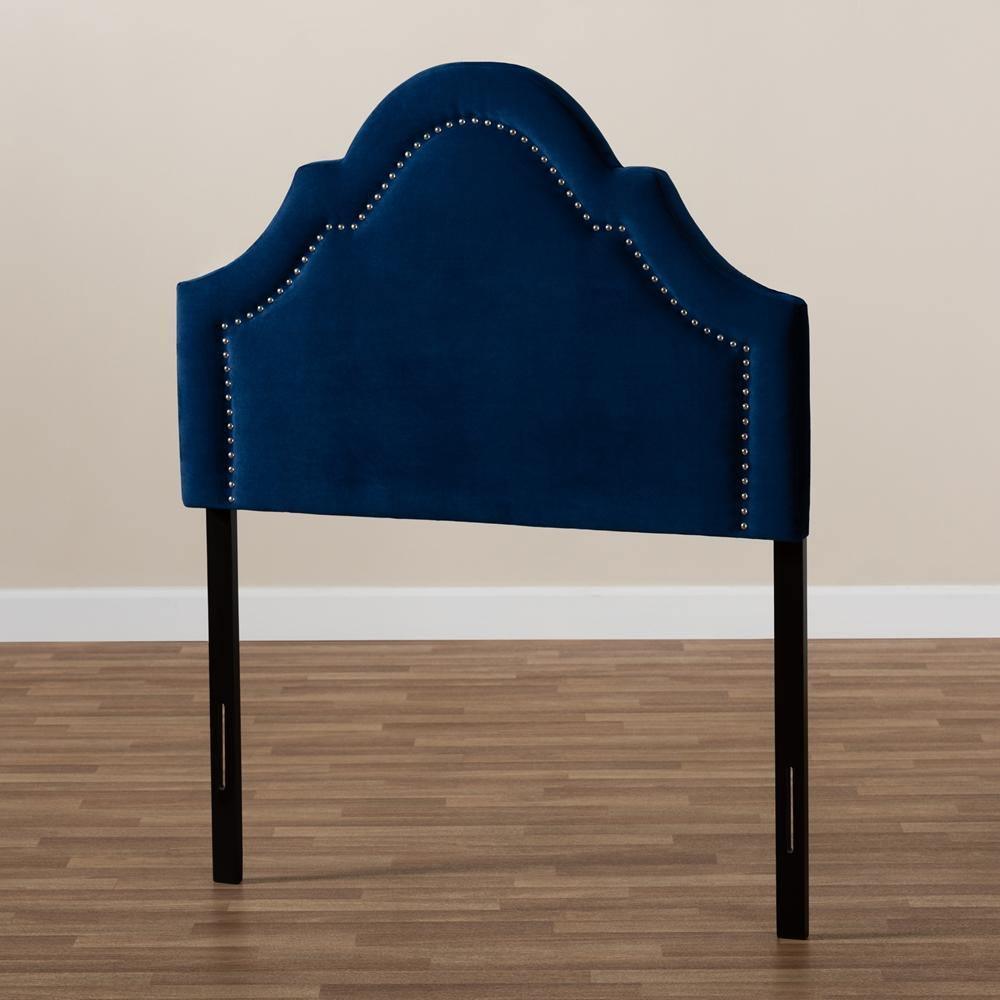 Rita Modern and Contemporary Navy Blue Velvet Fabric Upholstered Twin Size Headboard FredCo