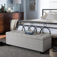 Roanoke Modern and Contemporary Beige Fabric Upholstered Grid-Tufting Storage Ottoman Bench FredCo