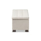 Roanoke Modern and Contemporary Beige Fabric Upholstered Grid-Tufting Storage Ottoman Bench FredCo