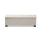 Roanoke Modern and Contemporary Beige Fabric Upholstered Grid-Tufting Storage Ottoman Bench FredCo