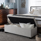 Roanoke Modern and Contemporary Beige Fabric Upholstered Grid-Tufting Storage Ottoman Bench FredCo