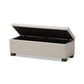Roanoke Modern and Contemporary Beige Fabric Upholstered Grid-Tufting Storage Ottoman Bench FredCo