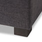 Roanoke Modern and Contemporary Dark Grey Fabric Upholstered Grid-Tufting Storage Ottoman Bench FredCo