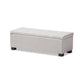 Roanoke Modern and Contemporary Grayish Beige Fabric Upholstered Grid-Tufting Storage Ottoman Bench FredCo