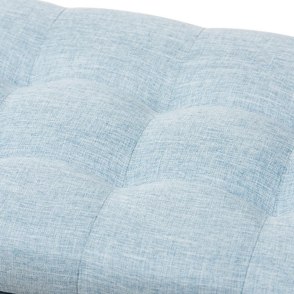 Roanoke Modern and Contemporary Light Blue Fabric Upholstered Grid-Tufting Storage Ottoman Bench FredCo