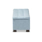 Roanoke Modern and Contemporary Light Blue Fabric Upholstered Grid-Tufting Storage Ottoman Bench FredCo