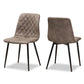 Roberta Mid-Century Modern Light Brown Fabric Upholstered Shell Dining Chair Set of 2 FredCo