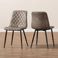 Roberta Mid-Century Modern Light Brown Fabric Upholstered Shell Dining Chair Set of 2 FredCo