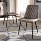 Roberta Mid-Century Modern Light Brown Fabric Upholstered Shell Dining Chair Set of 2 FredCo