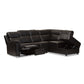 Roland Modern and Contemporary Black Faux Leather 2-Piece Sectional with Recliner and Storage Chaise FredCo