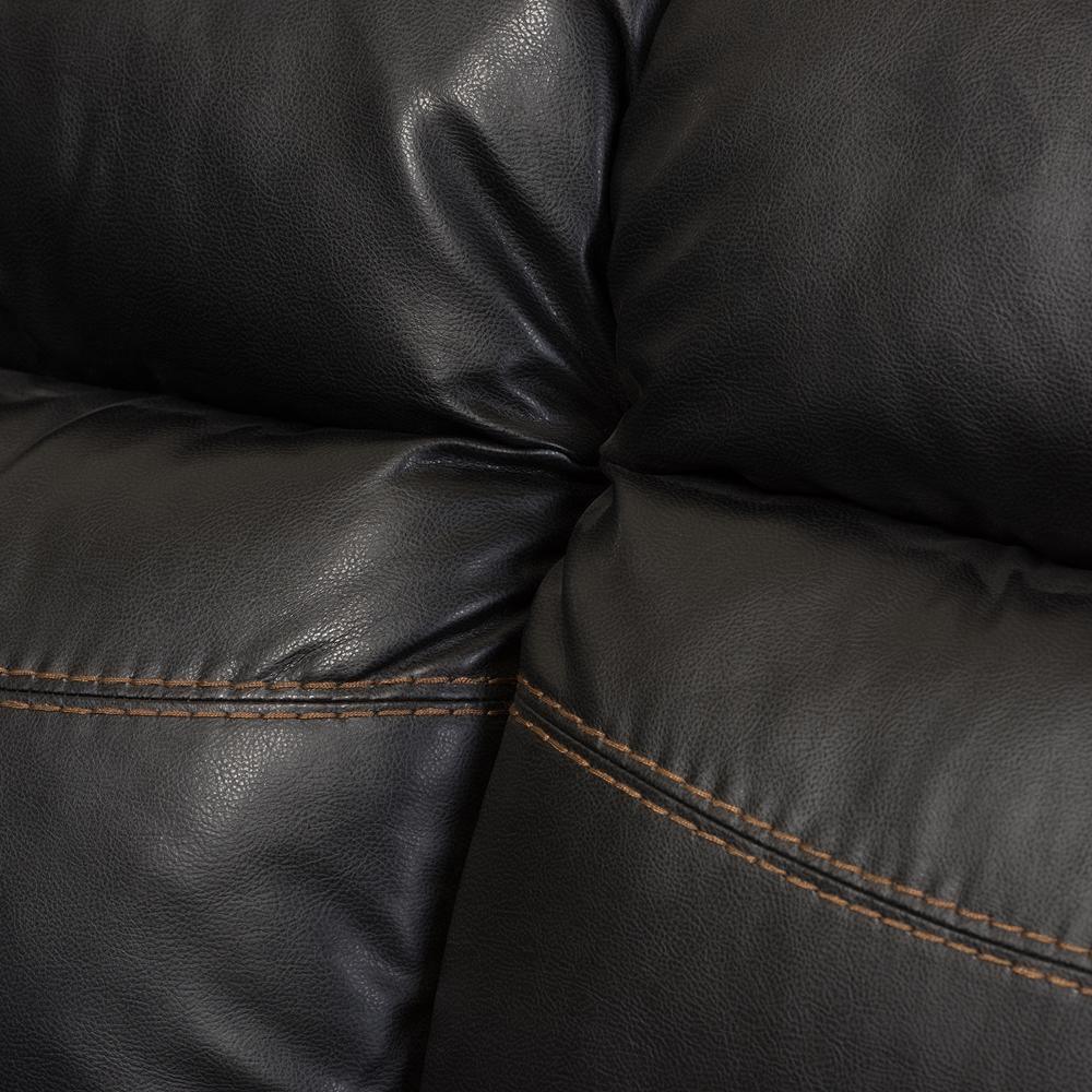 Roland Modern and Contemporary Black Faux Leather 2-Piece Sectional with Recliner and Storage Chaise FredCo