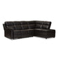 Roland Modern and Contemporary Black Faux Leather 2-Piece Sectional with Recliner and Storage Chaise FredCo