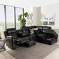 Roland Modern and Contemporary Black Faux Leather 2-Piece Sectional with Recliner and Storage Chaise FredCo
