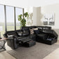 Roland Modern and Contemporary Black Faux Leather 2-Piece Sectional with Recliner and Storage Chaise FredCo