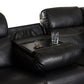 Roland Modern and Contemporary Black Faux Leather 2-Piece Sectional with Recliner and Storage Chaise FredCo