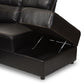 Roland Modern and Contemporary Black Faux Leather 2-Piece Sectional with Recliner and Storage Chaise FredCo