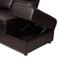 Roland Modern and Contemporary Dark Brown Faux Leather 2-Piece Sectional with Recliner and Storage Chaise FredCo