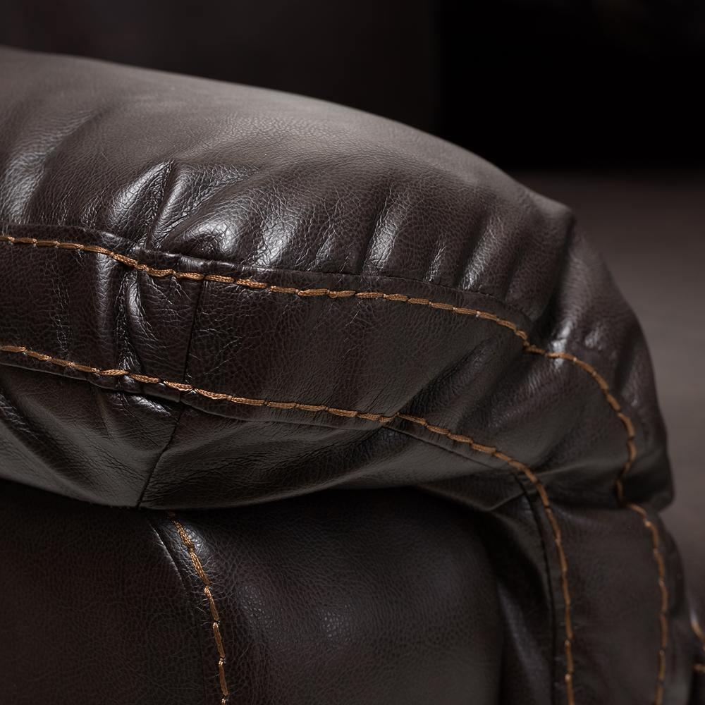 Roland Modern and Contemporary Dark Brown Faux Leather 2-Piece Sectional with Recliner and Storage Chaise FredCo