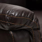 Roland Modern and Contemporary Dark Brown Faux Leather 2-Piece Sectional with Recliner and Storage Chaise FredCo