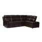 Roland Modern and Contemporary Dark Brown Faux Leather 2-Piece Sectional with Recliner and Storage Chaise FredCo