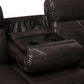Roland Modern and Contemporary Dark Brown Faux Leather 2-Piece Sectional with Recliner and Storage Chaise FredCo