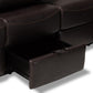 Roland Modern and Contemporary Dark Brown Faux Leather 2-Piece Sectional with Recliner and Storage Chaise FredCo