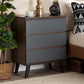 Roldan Modern and Contemporary Two-Tone Walnut and Grey Finished Wood 3-Drawer Bedroom Chest FredCo