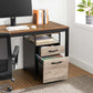 Rolling File Cabinet Greige and Black FredCo