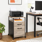 Rolling File Cabinet Greige and Black FredCo