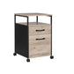 Rolling File Cabinet Greige and Black FredCo