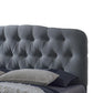 Romeo Contemporary Grey Button-Tufted Upholstered Queen Size Bed FredCo