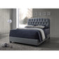 Romeo Contemporary Grey Button-Tufted Upholstered Queen Size Bed FredCo