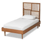 Romy Modern and Contemporary Walnut Brown Finished Wood Twin Size Platform Bed FredCo