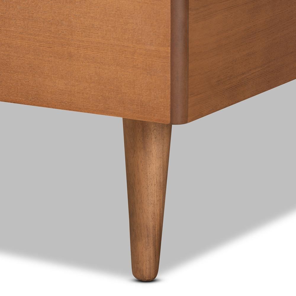 Romy Modern and Contemporary Walnut Brown Finished Wood Twin Size Platform Bed FredCo