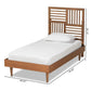 Romy Modern and Contemporary Walnut Brown Finished Wood Twin Size Platform Bed FredCo