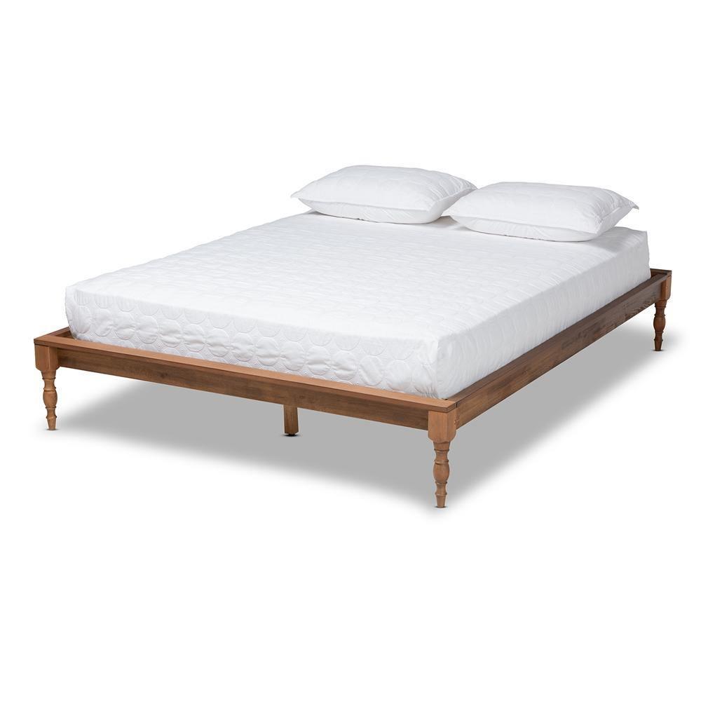 Romy Vintage French Inspired Ash Wanut Finished Full Size Wood Bed Frame FredCo