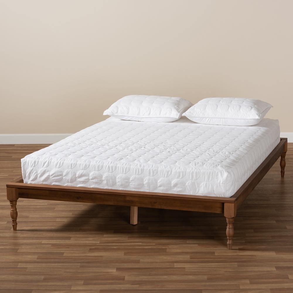 Romy Vintage French Inspired Ash Wanut Finished King Size Wood Bed Frame FredCo