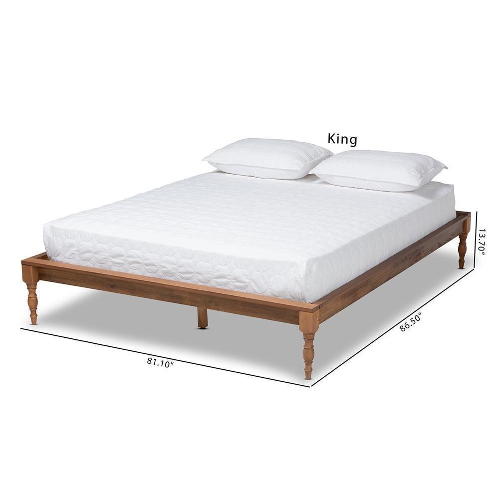 Romy Vintage French Inspired Ash Wanut Finished King Size Wood Bed Frame FredCo