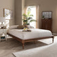 Romy Vintage French Inspired Ash Wanut Finished Queen Size Wood Bed Frame FredCo