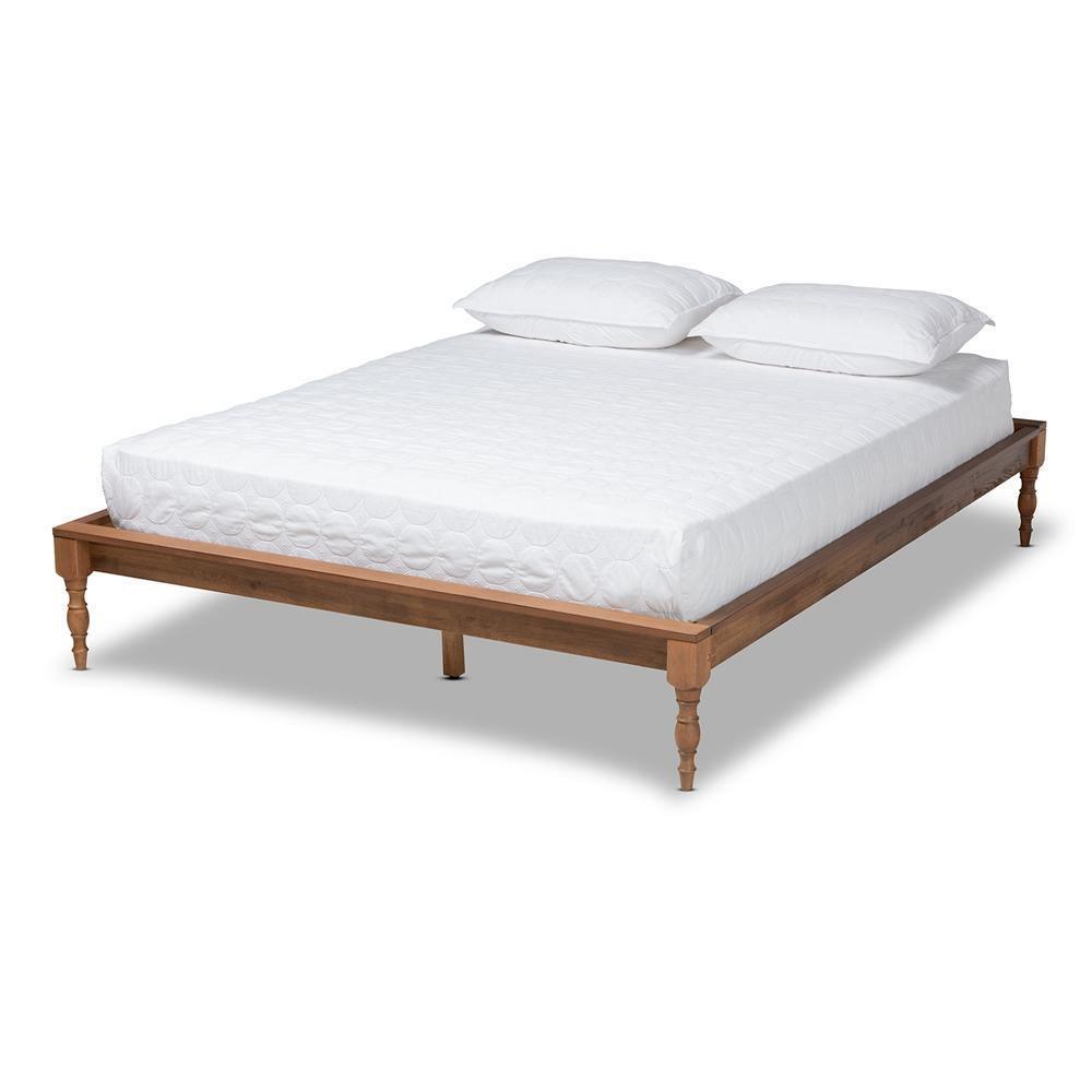 Romy Vintage French Inspired Ash Wanut Finished Queen Size Wood Bed Frame FredCo