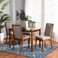 Rosa Modern and Contemporary Grey Fabric Upholstered and Walnut Brown Finished Wood 5-Piece Dining Set FredCo