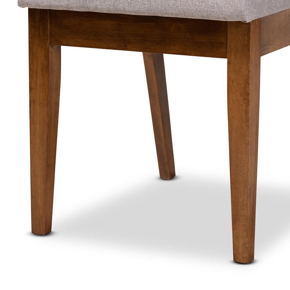 Rosa Modern and Contemporary Grey Fabric Upholstered and Walnut Brown Finished Wood 7-Piece Dining Set FredCo