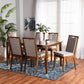 Rosa Modern and Contemporary Grey Fabric Upholstered and Walnut Brown Finished Wood 7-Piece Dining Set FredCo