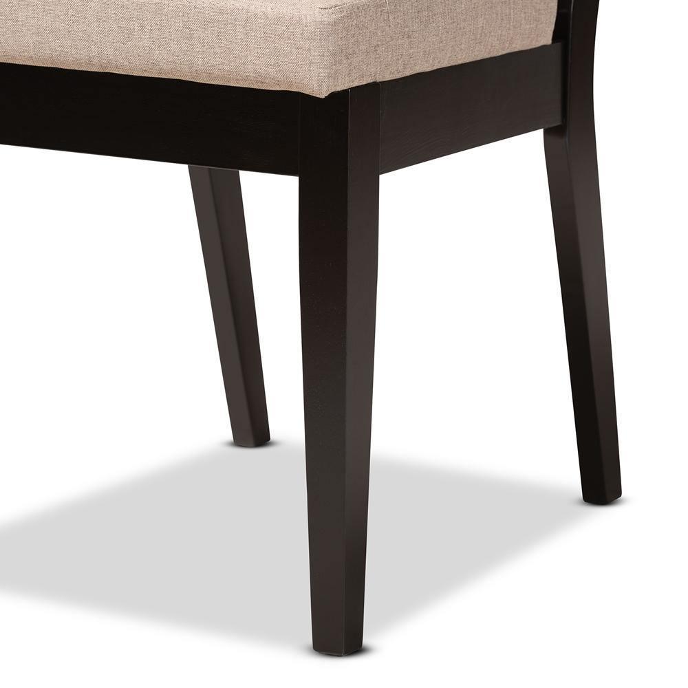 Rosa Modern and Contemporary Sand Fabric Upholstered and Dark Brown Finished Wood 5-Piece Dining Set FredCo