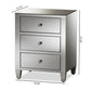 Rosalind Hollywood Regency Glamour Style Mirrored 3-Drawer Nightstand (Set of 2) FredCo