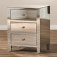 Rosalind Hollywood Regency Glamour Style Mirrored 3-Drawer Nightstand (Set of 2) FredCo