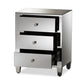 Rosalind Hollywood Regency Glamour Style Mirrored 3-Drawer Nightstand (Set of 2) FredCo