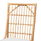 Rose Modern Bohemian White Fabric Upholstered and Natural Brown Rattan Dining Chair FredCo