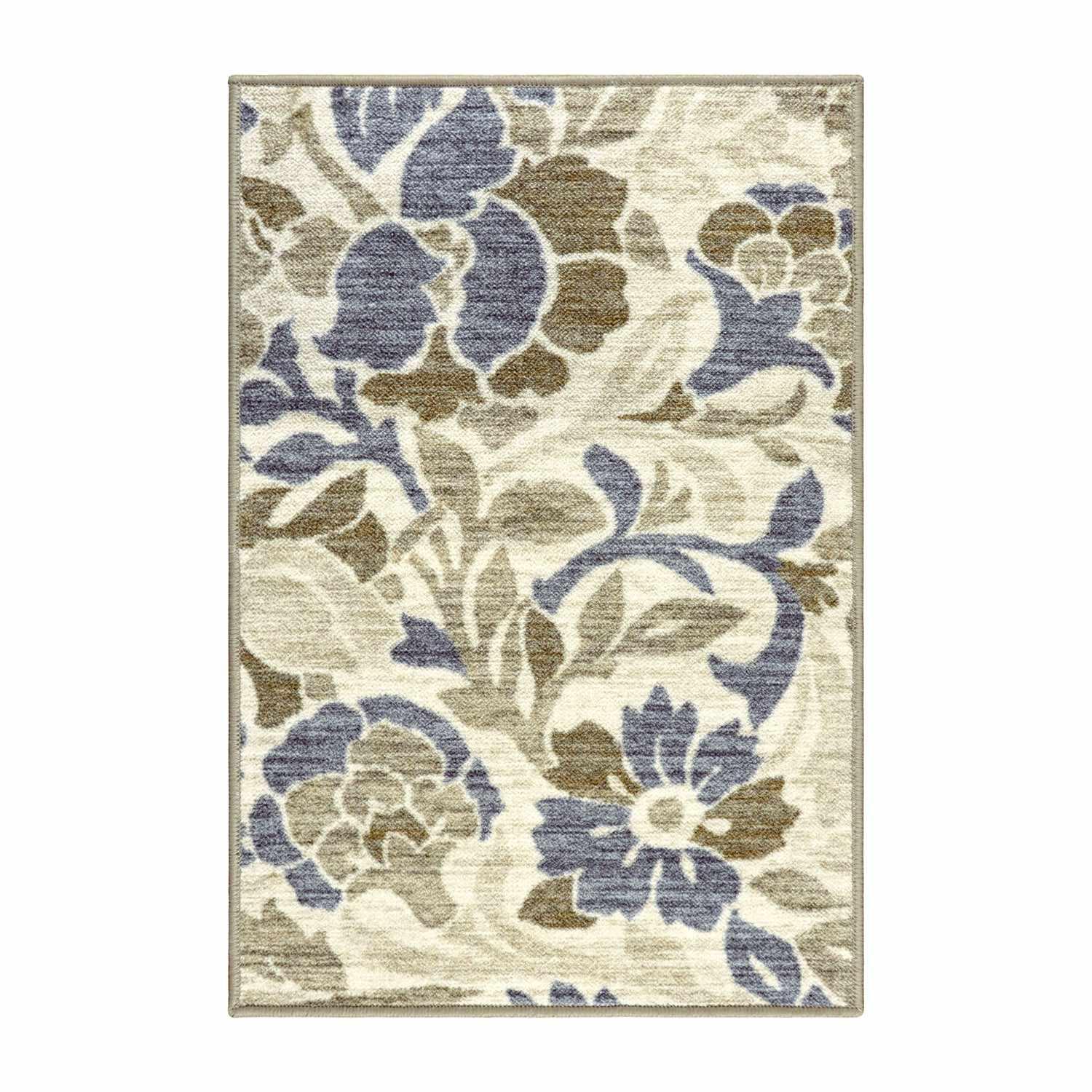 Roselyn Non-Slip Foldable Floral Machine-Washable Rug FredCo